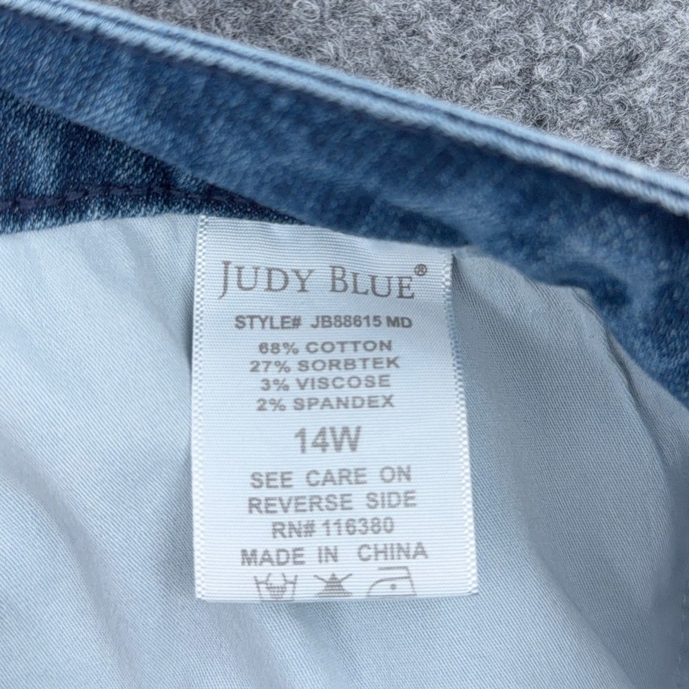 Judy Blue Skinny Fit Jeans Womens 14W Cotton Sorbtek Blue Distressed JB88615 MD - Picture 4 of 8